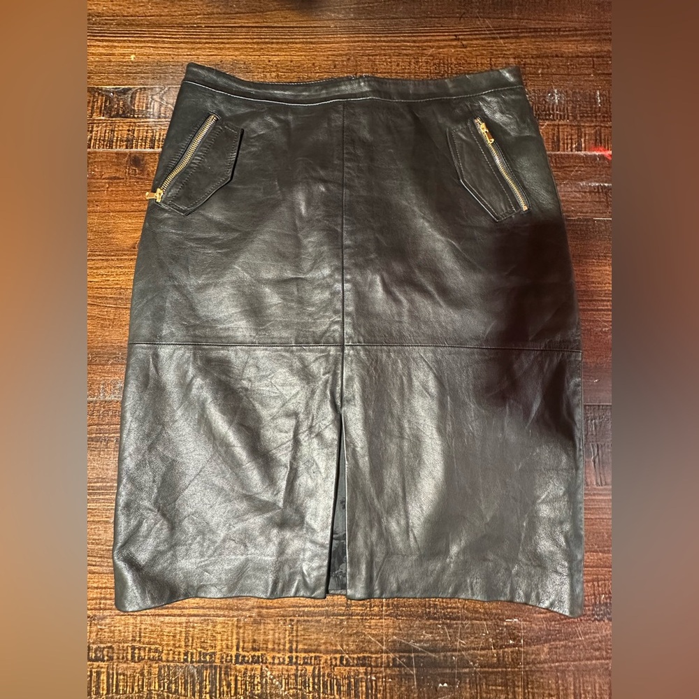 Classiques Entier Black Leather Skirt | Soft Leather | Size 10